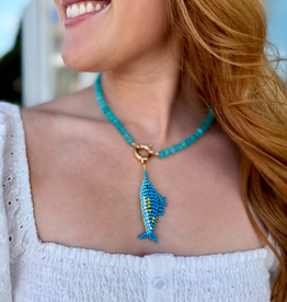 Big Rock Beaded Marlin Necklace