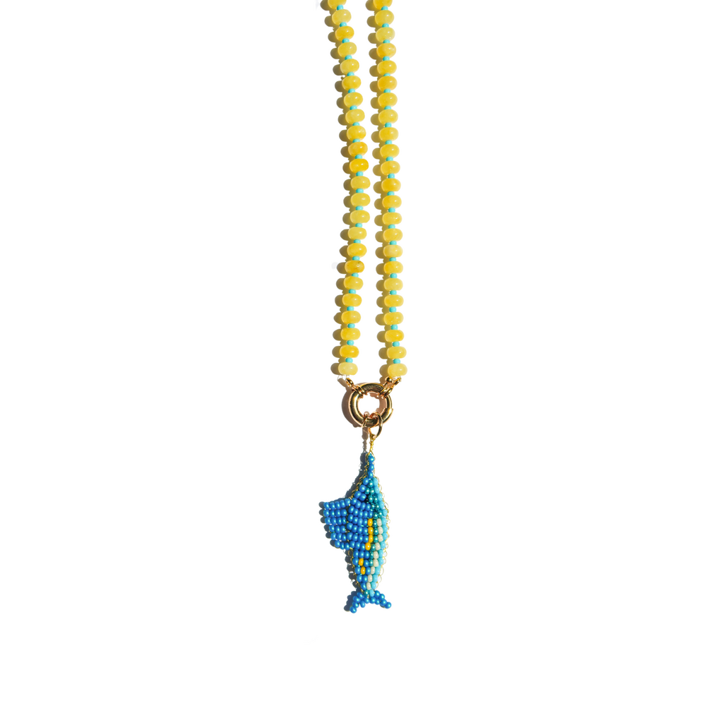 Big Rock Beaded Marlin Necklace