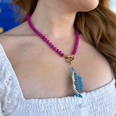 Big Rock Beaded Sailfish Necklace