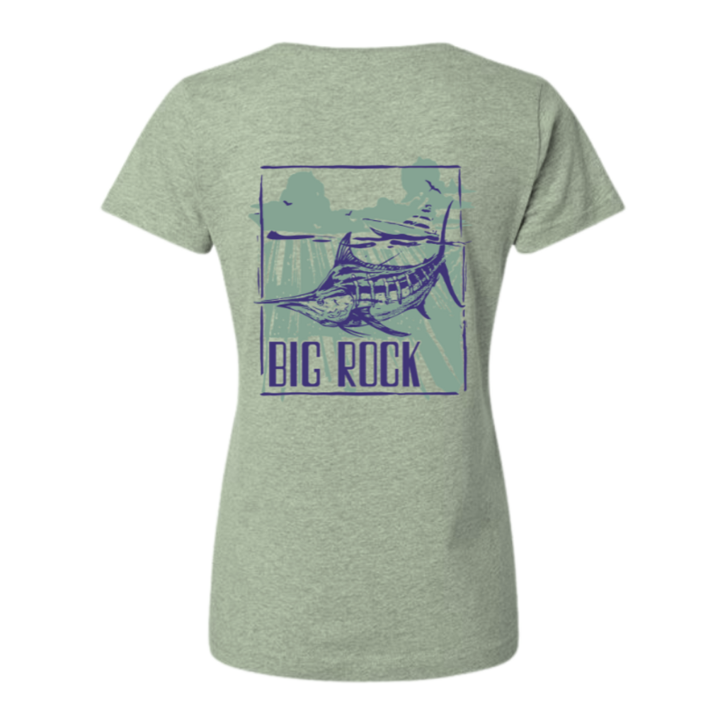 Big Rock Ladies Sun Rays Marlin V-Neck
