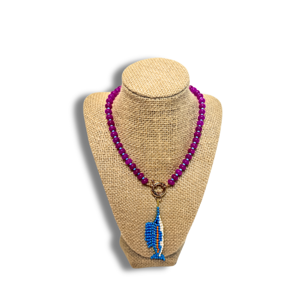 Big Rock Beaded Sailfish Necklace