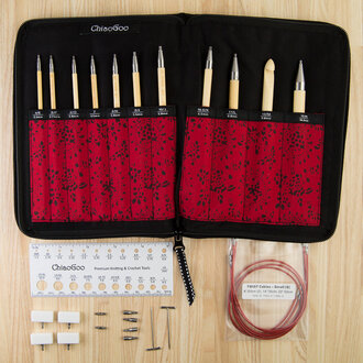 ChiaoGoo ChiaoGoo T-Spin Tunisian Bamboo Interchangeables Crochet Hooks Complete Set ChiaoGoo ChiaoGoo T-Spin Tunisian Bamboo Interchangeables Crochet Hooks Complete Set