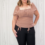 Callie curvy ruched blouse