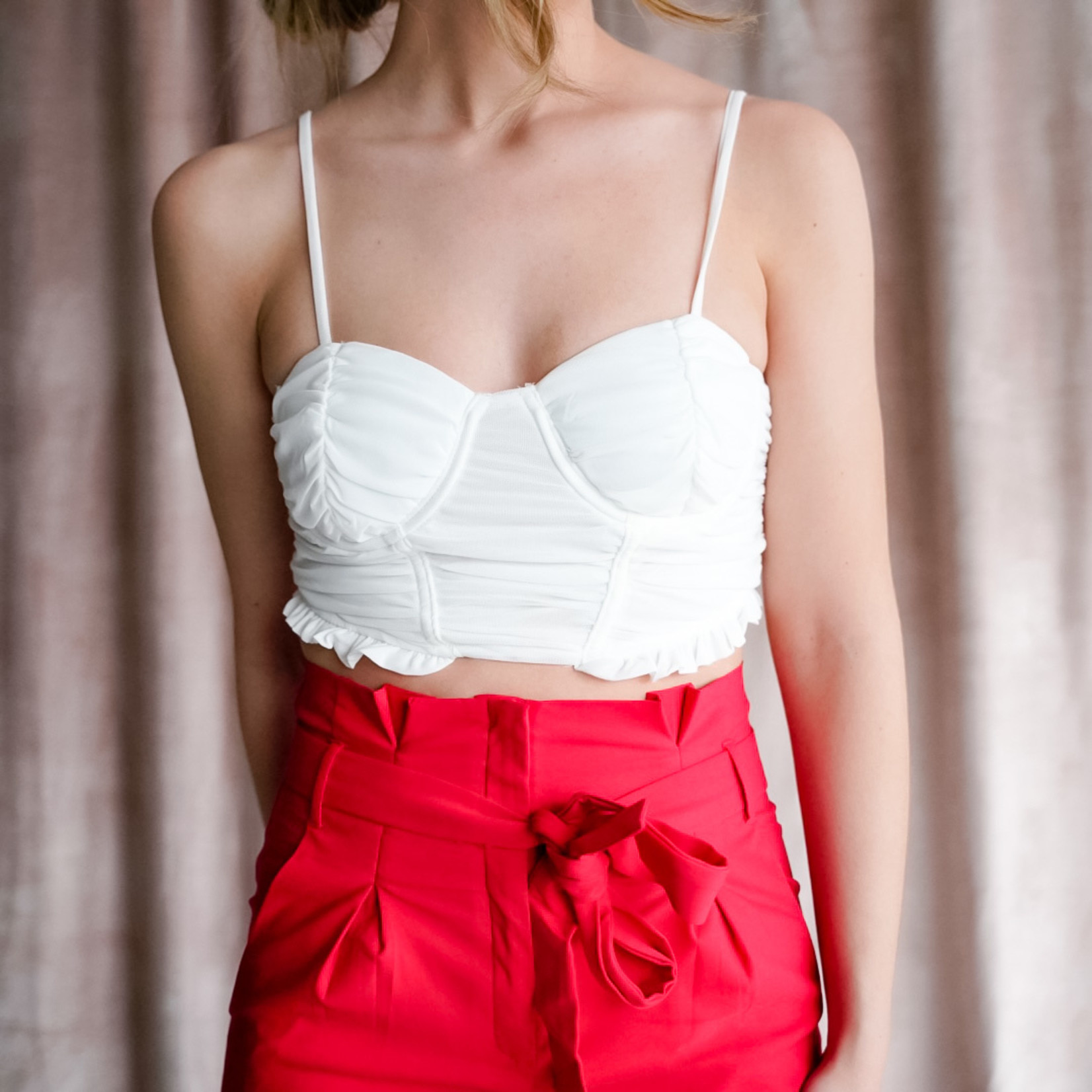 Maddy ruffle bustier top