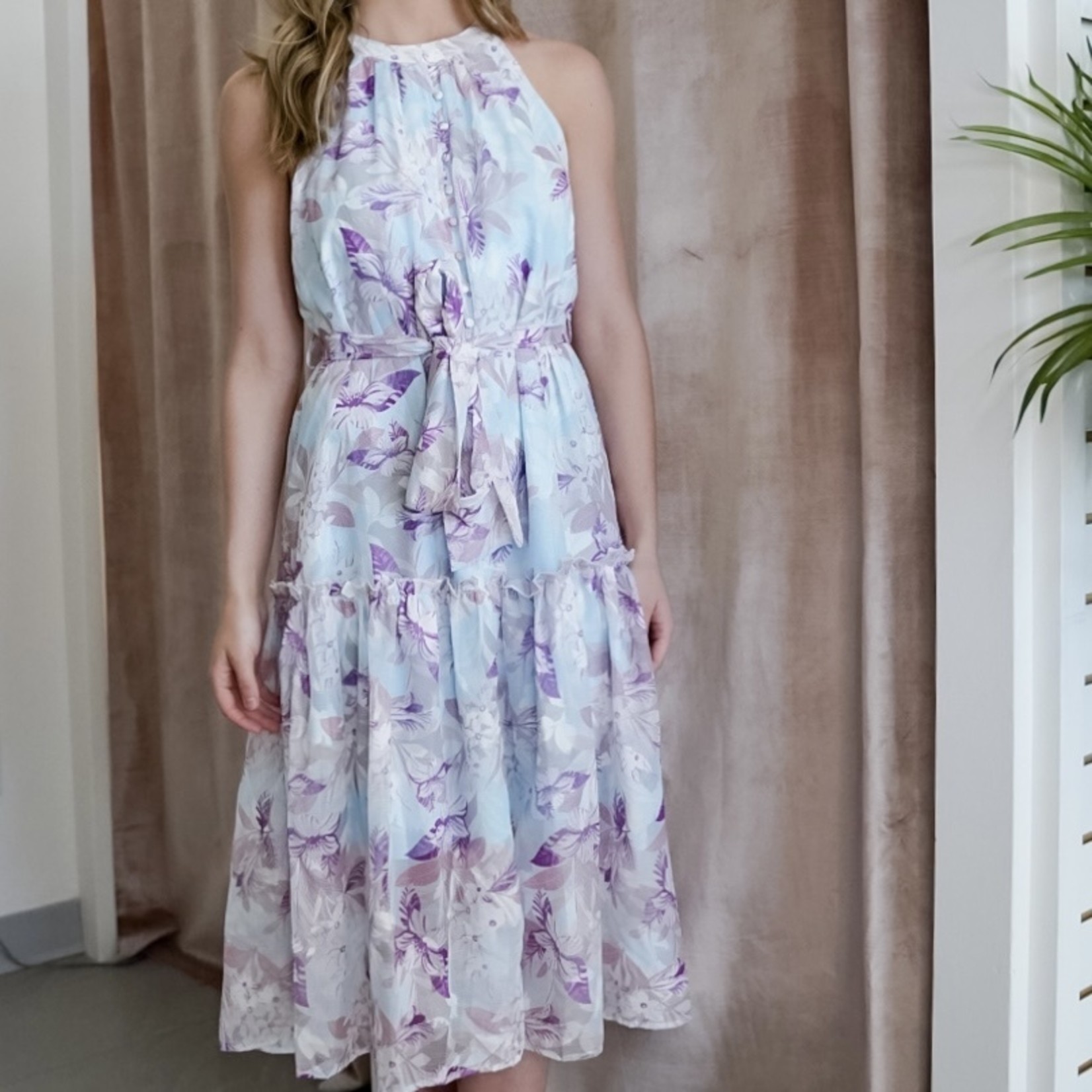 Camilla halter floral midi dress