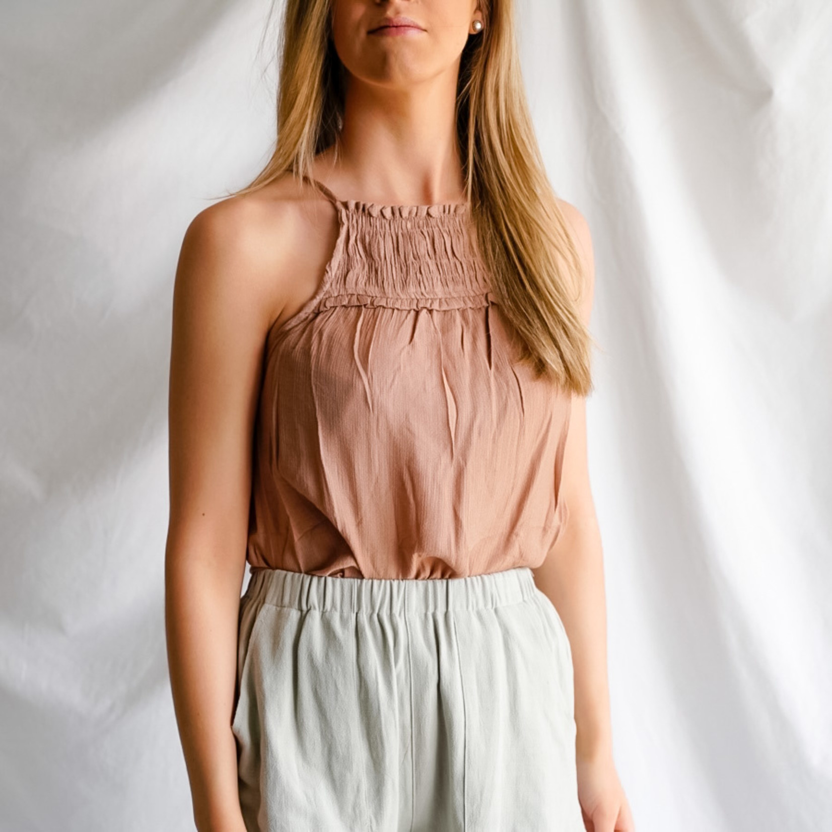 May pleated halter top