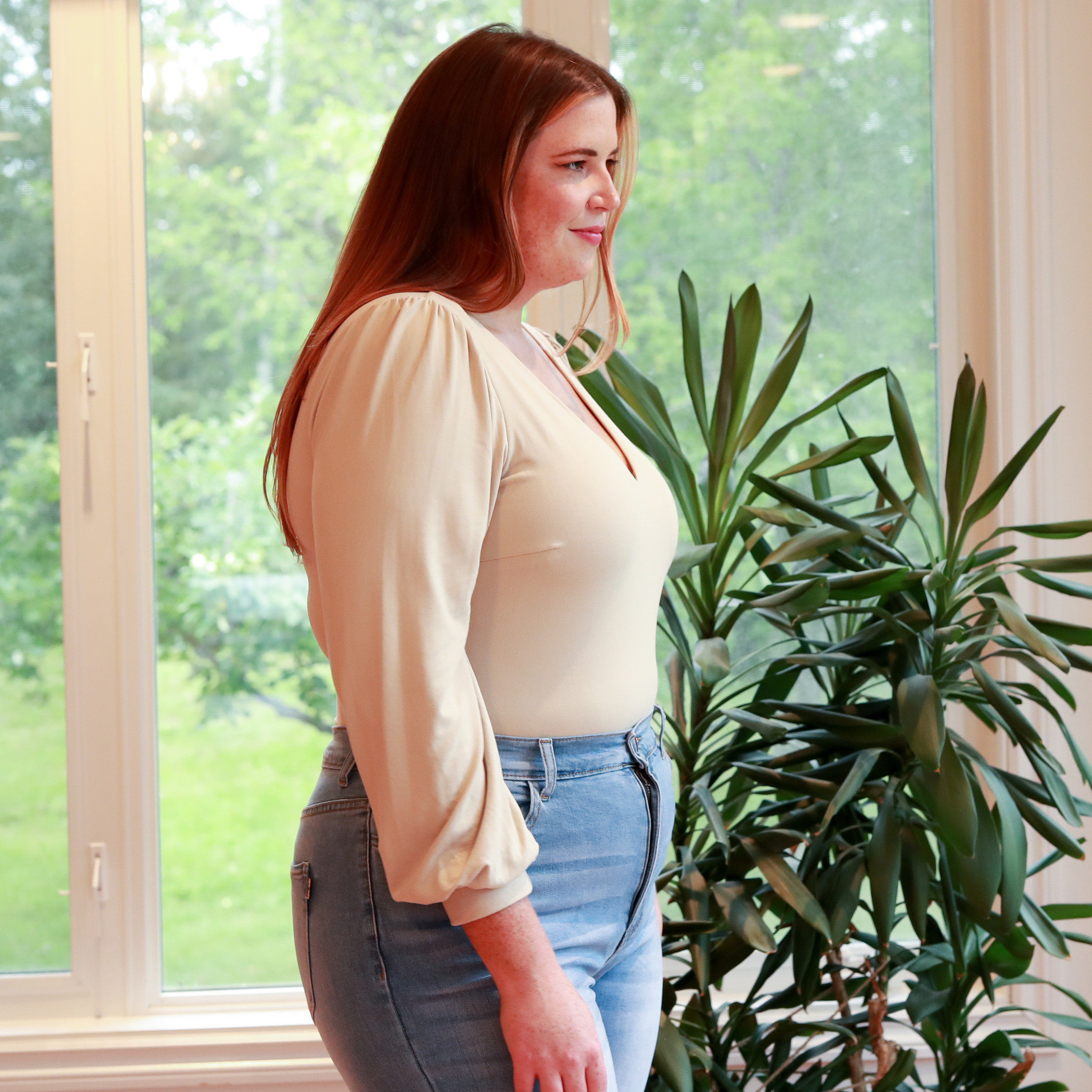 Cinema curvy puff sleeve bodysuit - Drop Dead Darlings Clothing Boutique