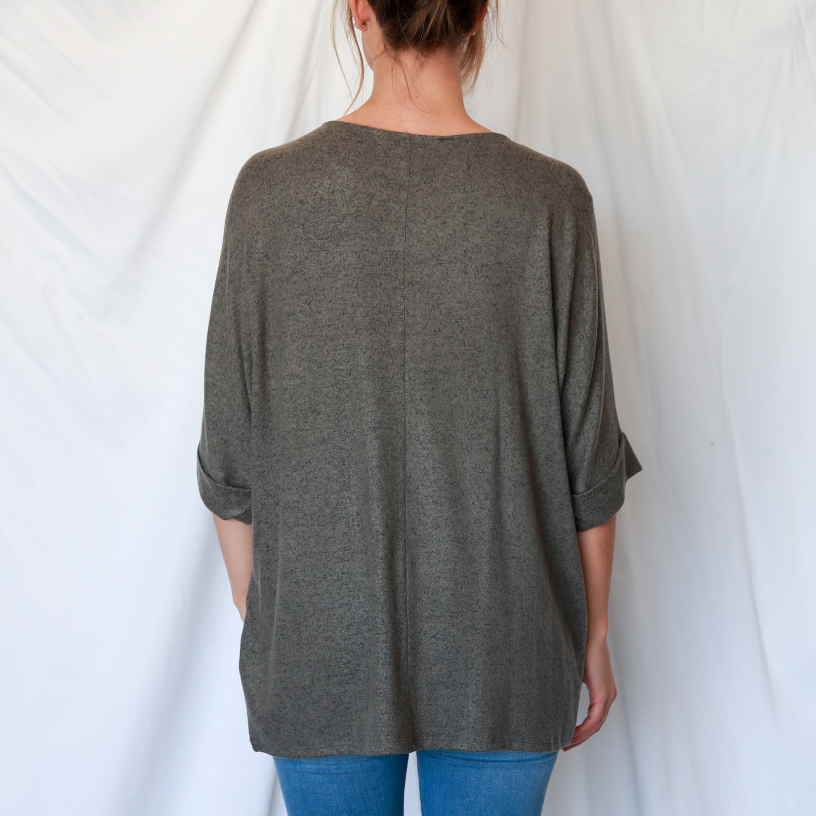 Apricot soft batwing top