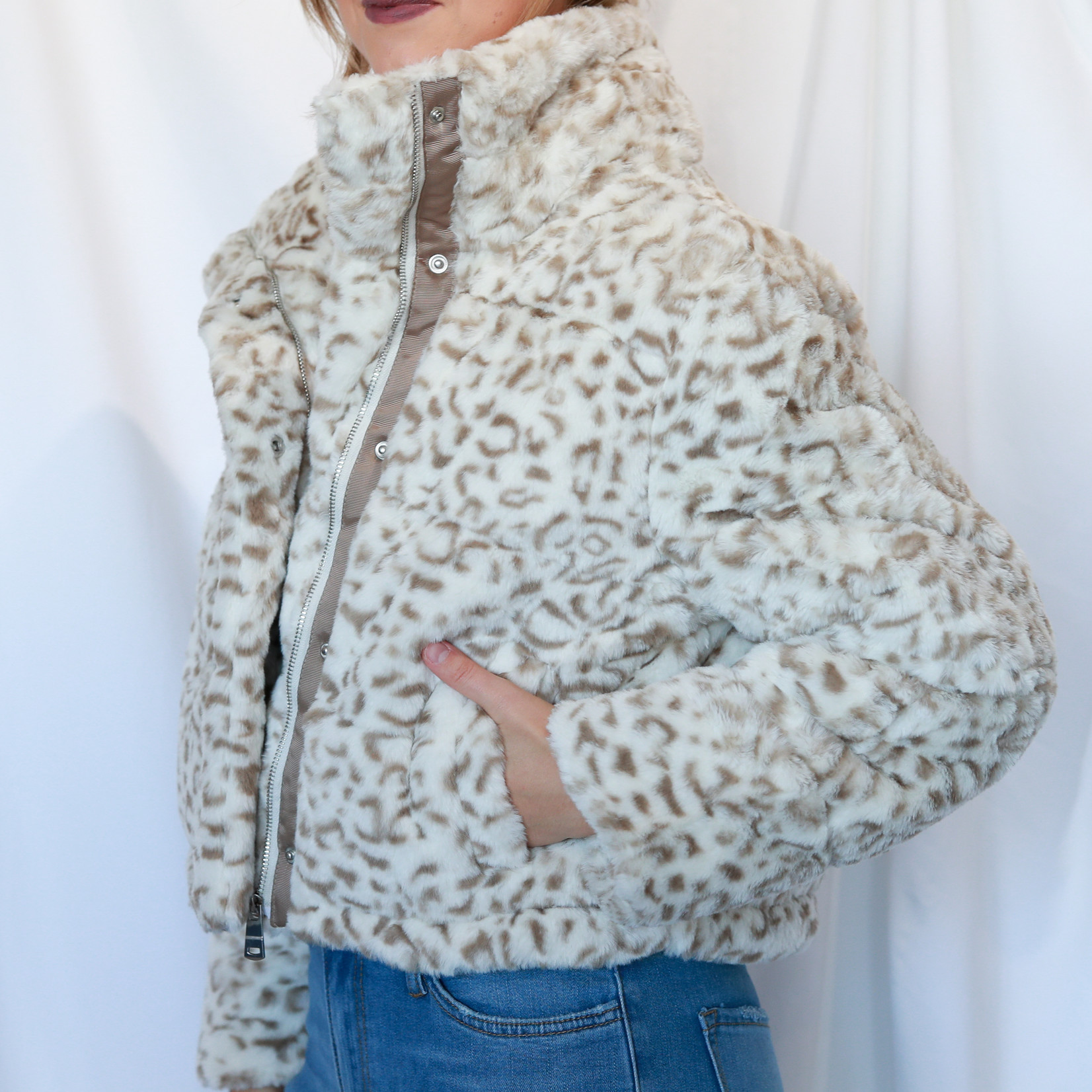 Lana faux fur bomber jacket