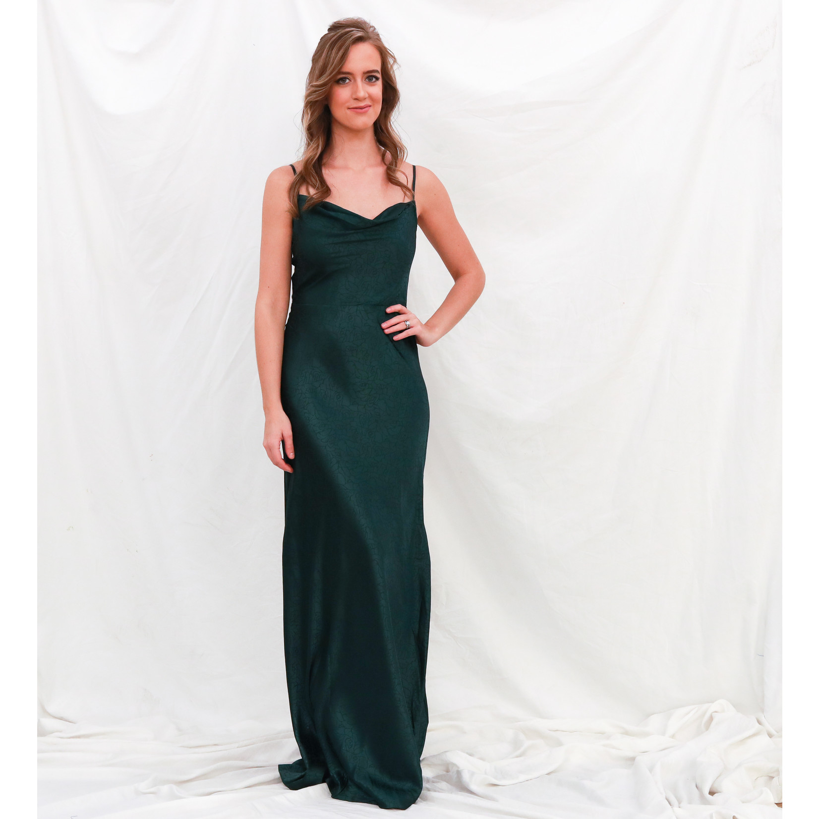 Maggie satin printed gown
