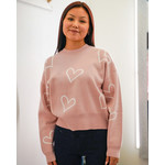 apricot - scattered heart sweater
