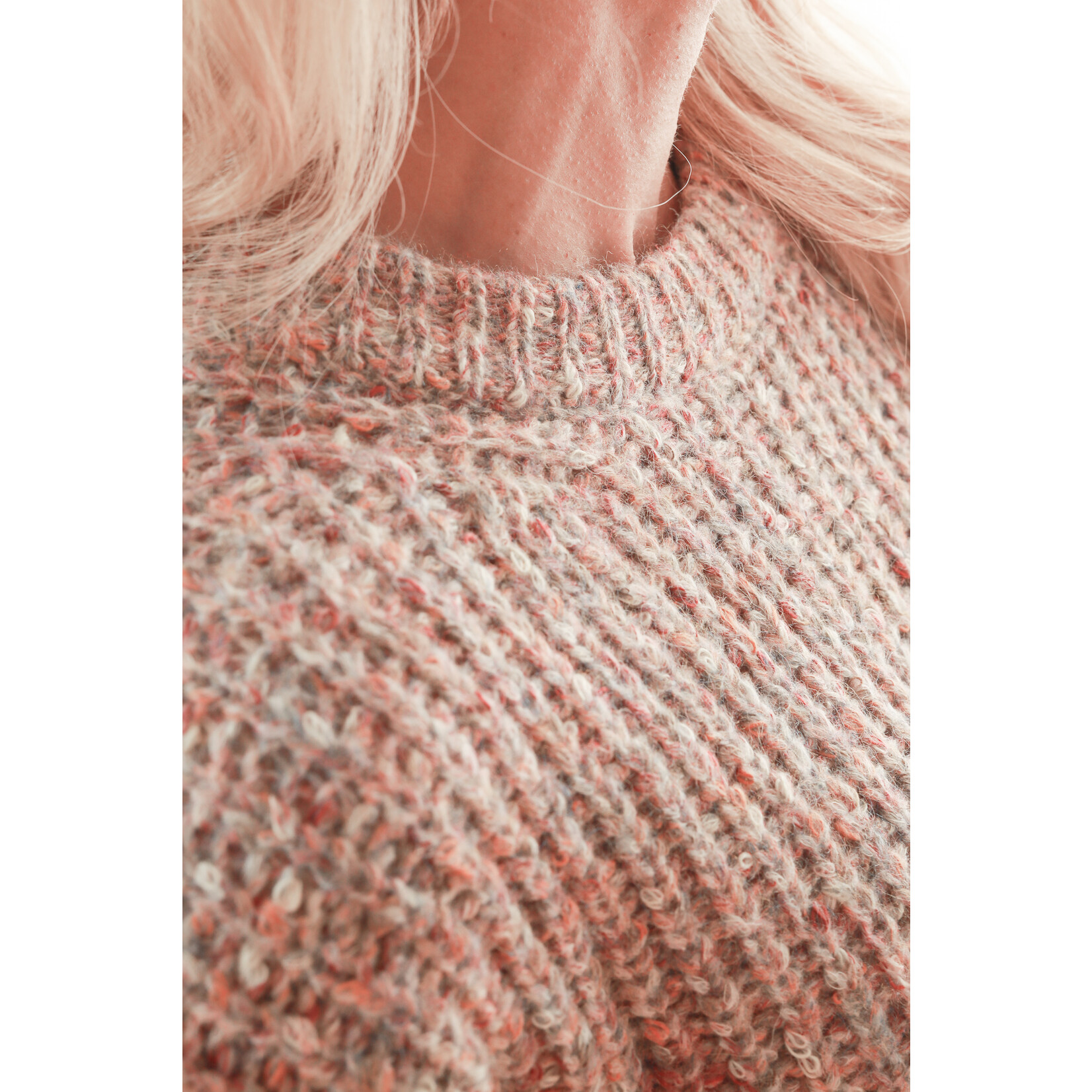 Apricot flecked ribbed sweater