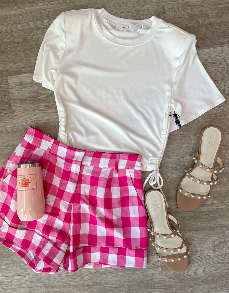 Checkered Shorts Pink
