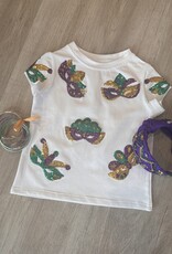 Sparkle City Kids Mardi Gras Mask Tee