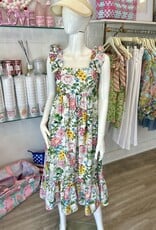 Lacy Floral Midi Dress