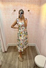 Lacy Floral Midi Dress