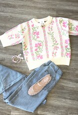Floral Intarsia Sweater Top