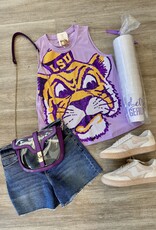 LSU Full Face Sequin Tiger Lavender