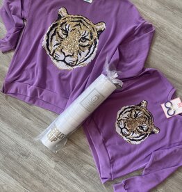 Tiger Face Sequin Top