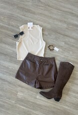 Hustle High Neck Top Cream