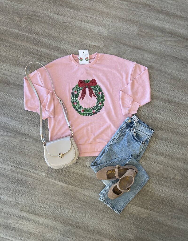 Clara Wreath Sequin Sweatshirt