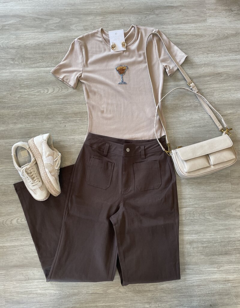 Monroe Wide Leg Pants Brown