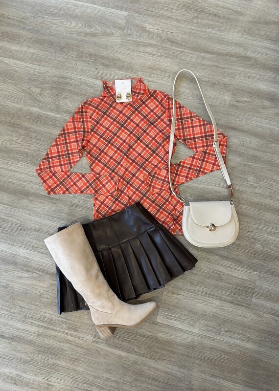 Keigan Thankful Plaid Mesh Top
