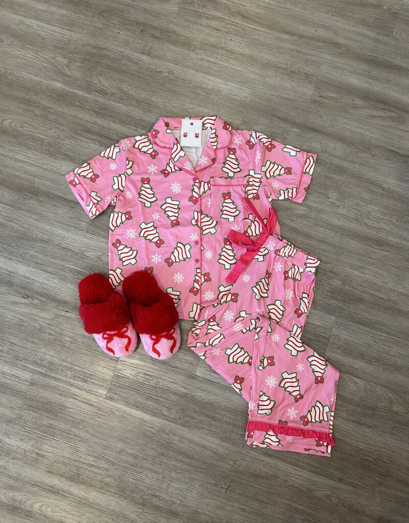 Bow Christmas Tree Pajama Set Small