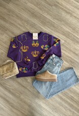 Seaux Smocked Royal Crew Adult Sweater