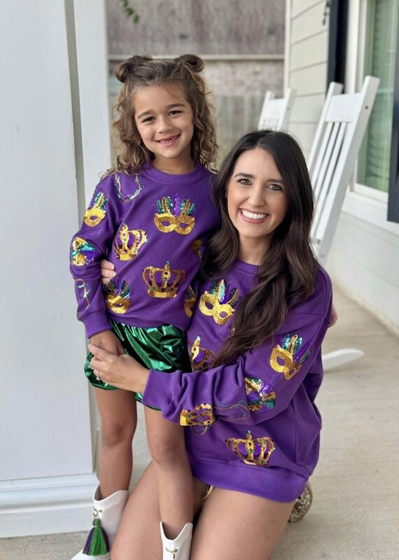 Seaux Smocked Royal Krewe Kids Sweater