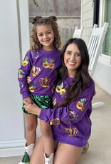 Seaux Smocked Royal Crew Adult Sweater