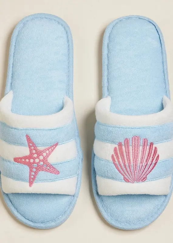 Sea Shell Starfish Terry Slippers