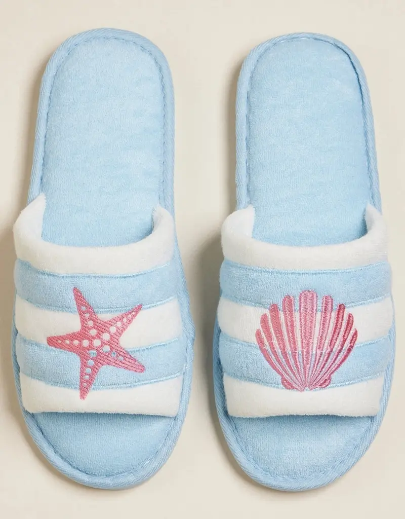 Sea Shell Starfish Terry Slippers