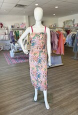 Garden Party Satin Midi Dress