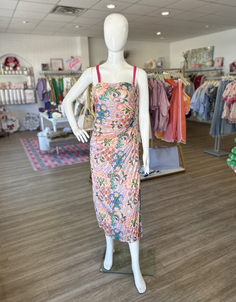 Garden Party Satin Midi Dress