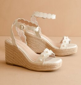 Catalina Scalloped Pearl Espadrille Wedge