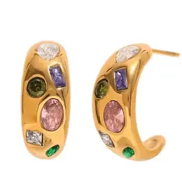 Britton Embellished Hoop Earrings