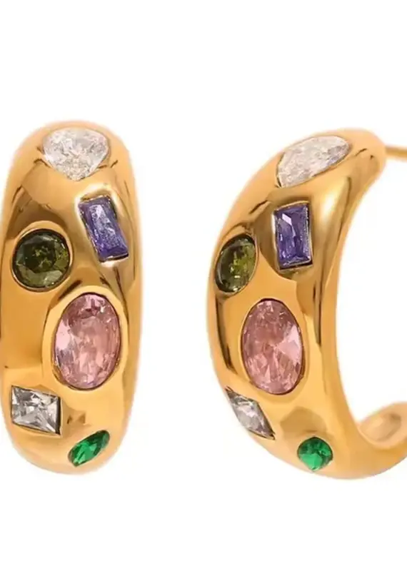 Britton Embellished Hoop Earrings