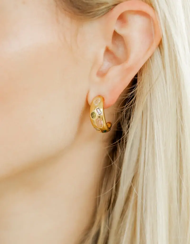 Britton Embellished Hoop Earrings