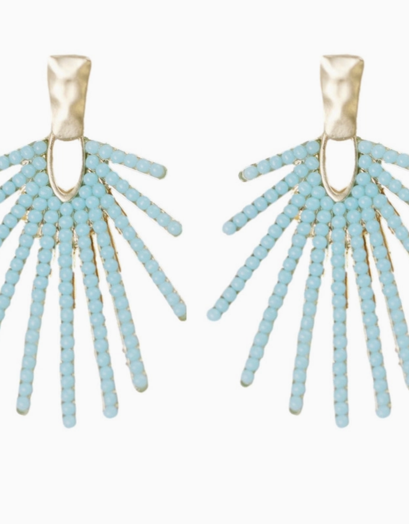 St. Armands Light Turquoise Sunburst Drop Earrings