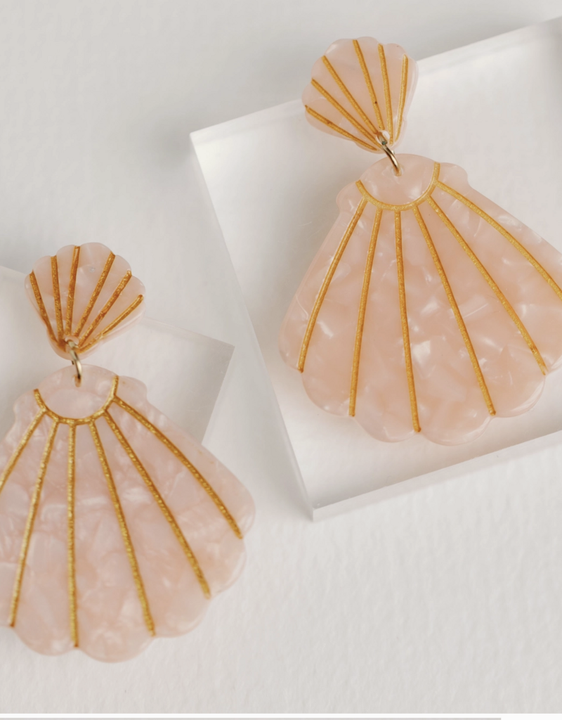 St. Armands Pink Tortoise Statement Shell Earrings