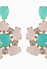 St. Armands Pink and Turquoise Diamond Pinwheel Earrings