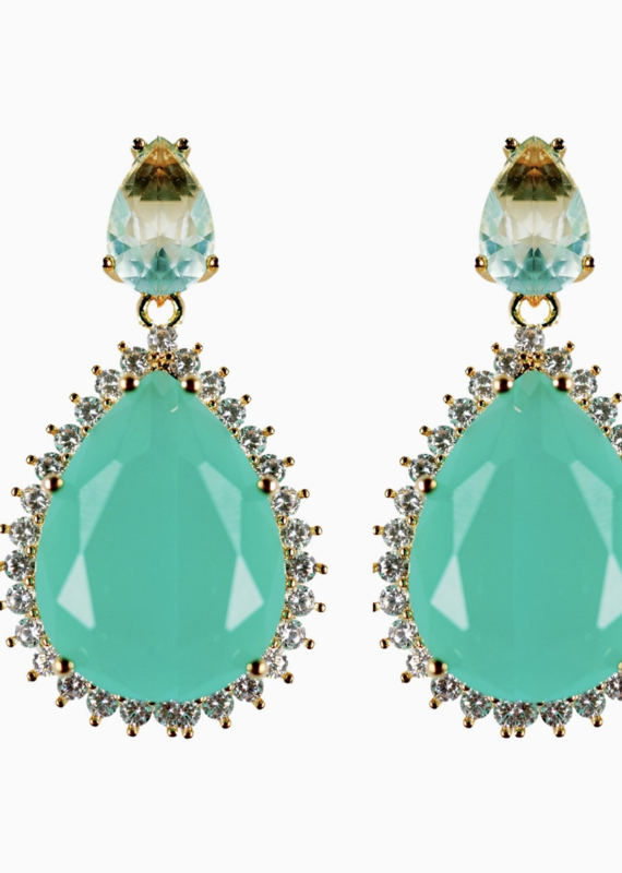 St. Armands Aquamarine Diamond Drop Earrings