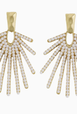 St. Armands White Sunburst Drop Earrings