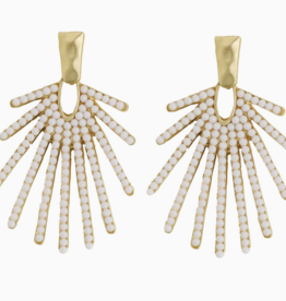 St. Armands White Sunburst Drop Earrings