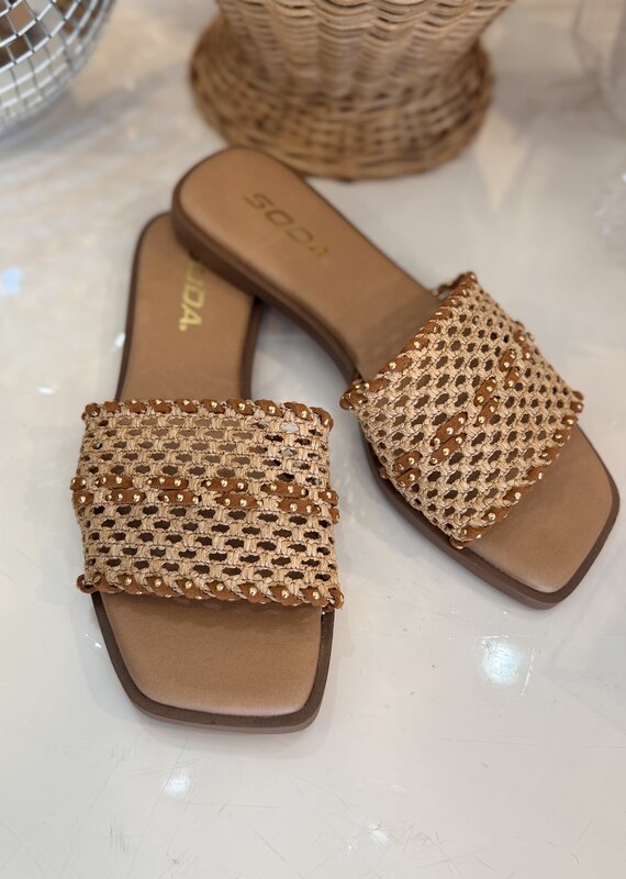 Rawnie Woven Stud Slide Sandal