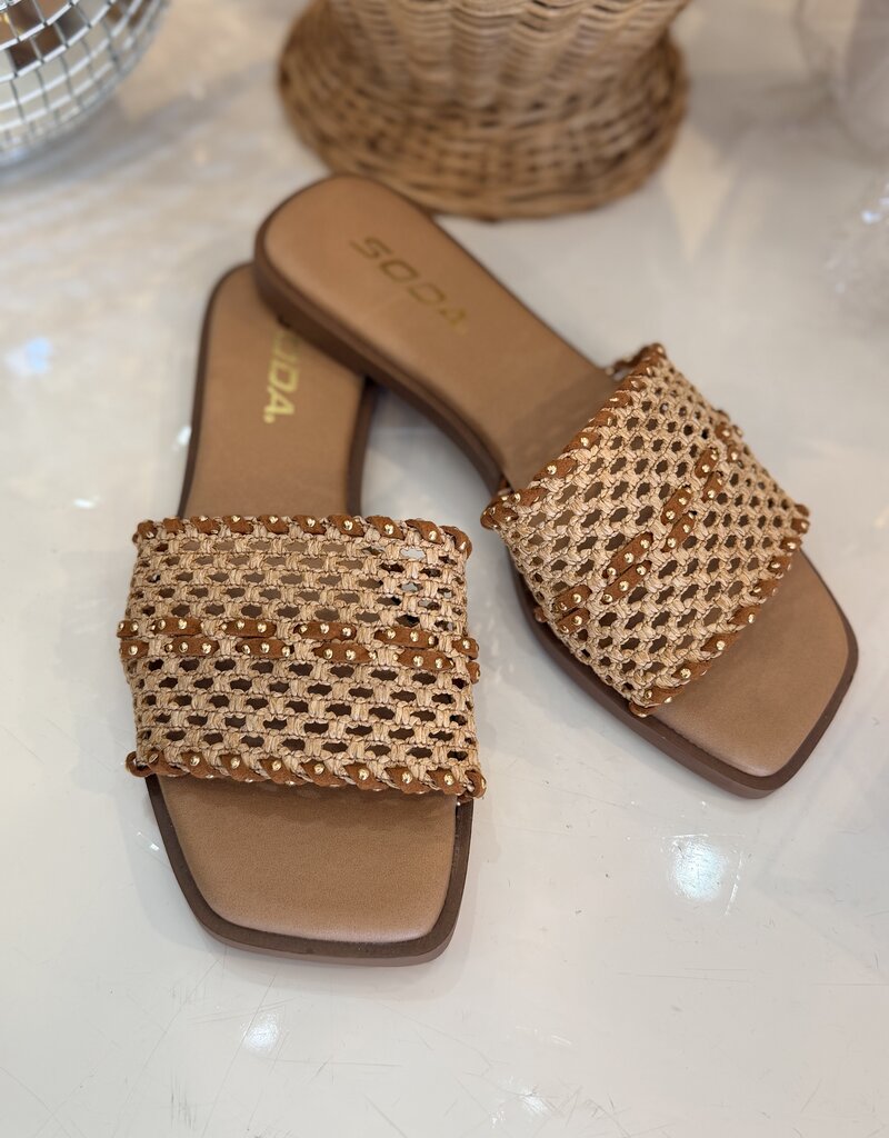 Rawnie Woven Stud Slide Sandal
