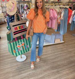 Oliver Orange Polka Dot Top