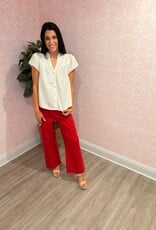 Strangers Button Up Top White