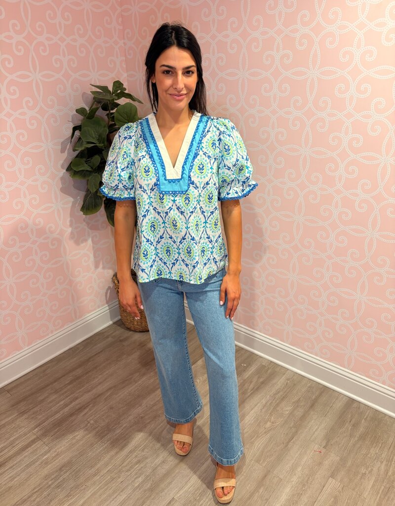 Botanical Puff Sleeve Top